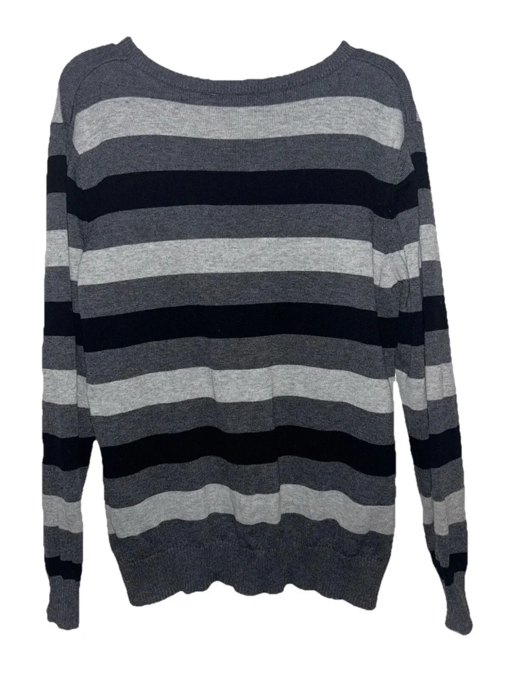 The Children’s Place Boys Gray Horizontal Striped Long Sleeve Sweater 10/12 LRG
